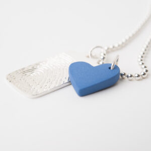 Ketting zilver met label met vingerafdruk