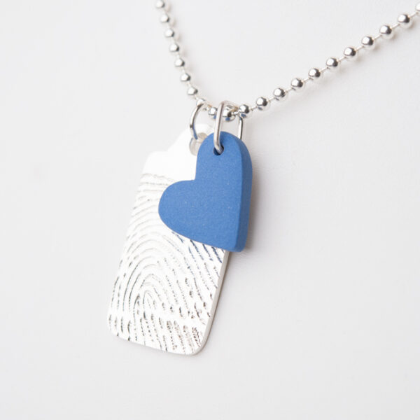 Ketting zilver met label met vingerafdruk - Afbeelding 3