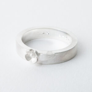Ring zilver met bloem