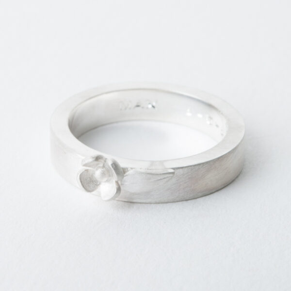 Ring zilver met bloem
