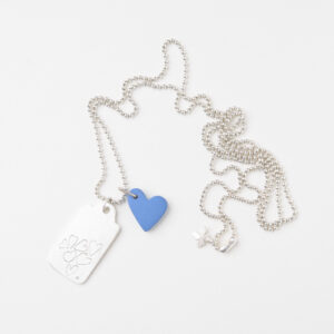 Ketting zilver met label & bedel