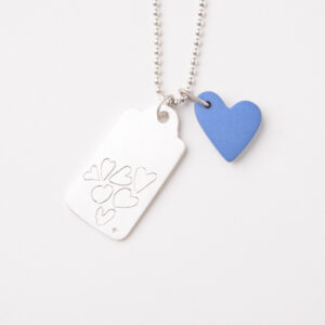 Ketting zilver met label & bedel