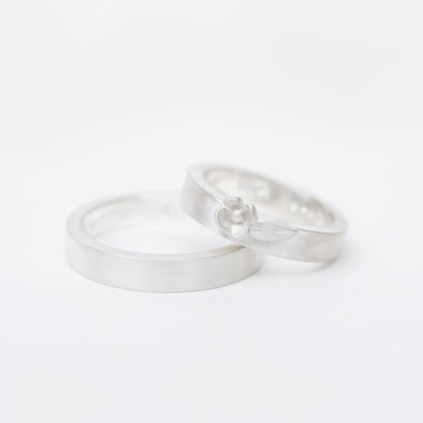 Ring zilver met bloem - Afbeelding 3