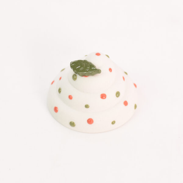 Witte cupcake van porselein - groene hulst - Afbeelding 5