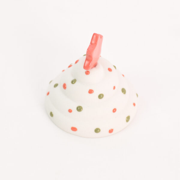Witte cupcake van porselein - rode ster - Afbeelding 4