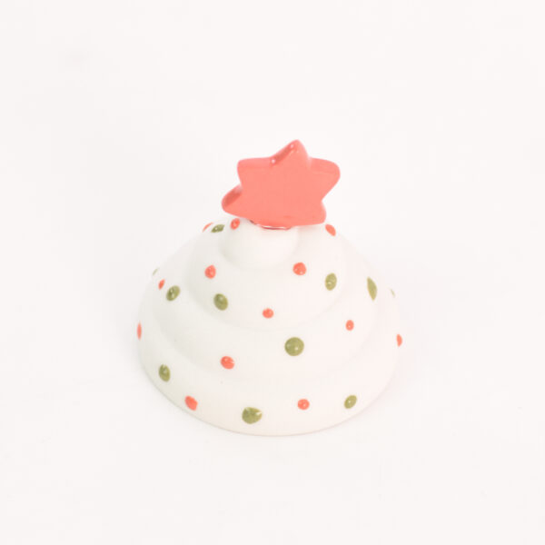 Witte cupcake van porselein - rode ster - Afbeelding 3